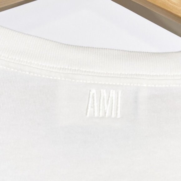 NWT Ami Paris Alexandre Mattiussi Ami De Coeur Tonal T-shirt Natural White - Picture 11 of 11